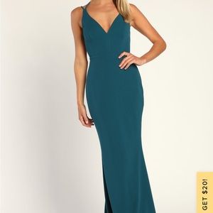 All this Allure Teal Strappy Backless Mermaid Maxi Dress
